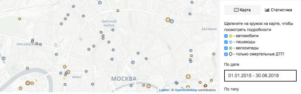 ДТП статистика карта